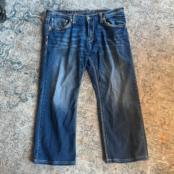 Rock Revival Men's Mathis J Straight Leg Jean in Medium Indigo size 44 - Picture 4 of 8